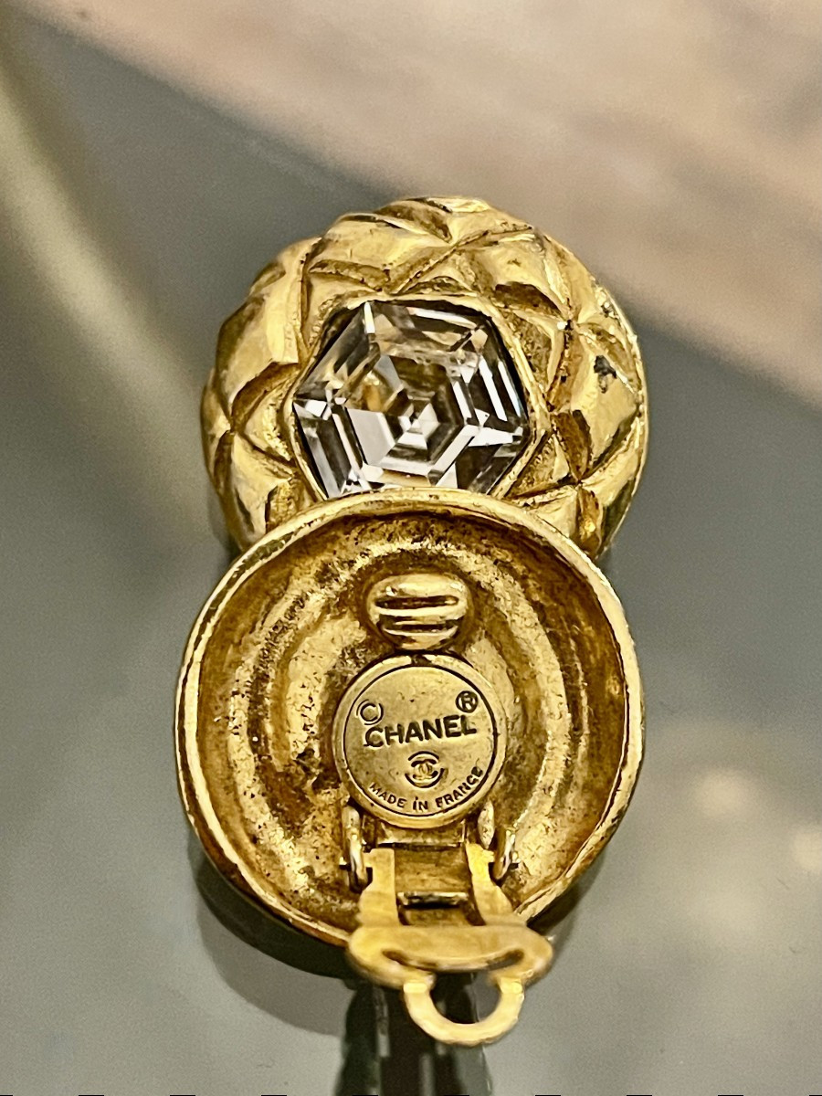 Boucles d'oreille / Clips  Vintage Chanel  - Année 1990-photo-4