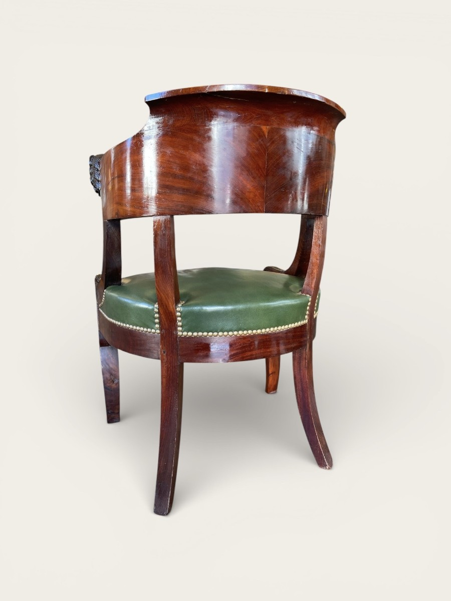 Mahogany Officer's Office Chair – Empire Period – 19th Century-photo-4