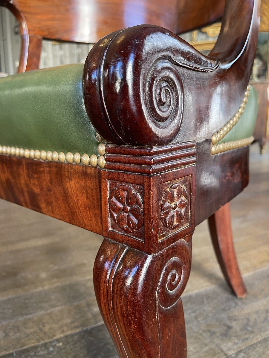 Mahogany Officer's Office Chair – Empire Period – 19th Century-photo-2