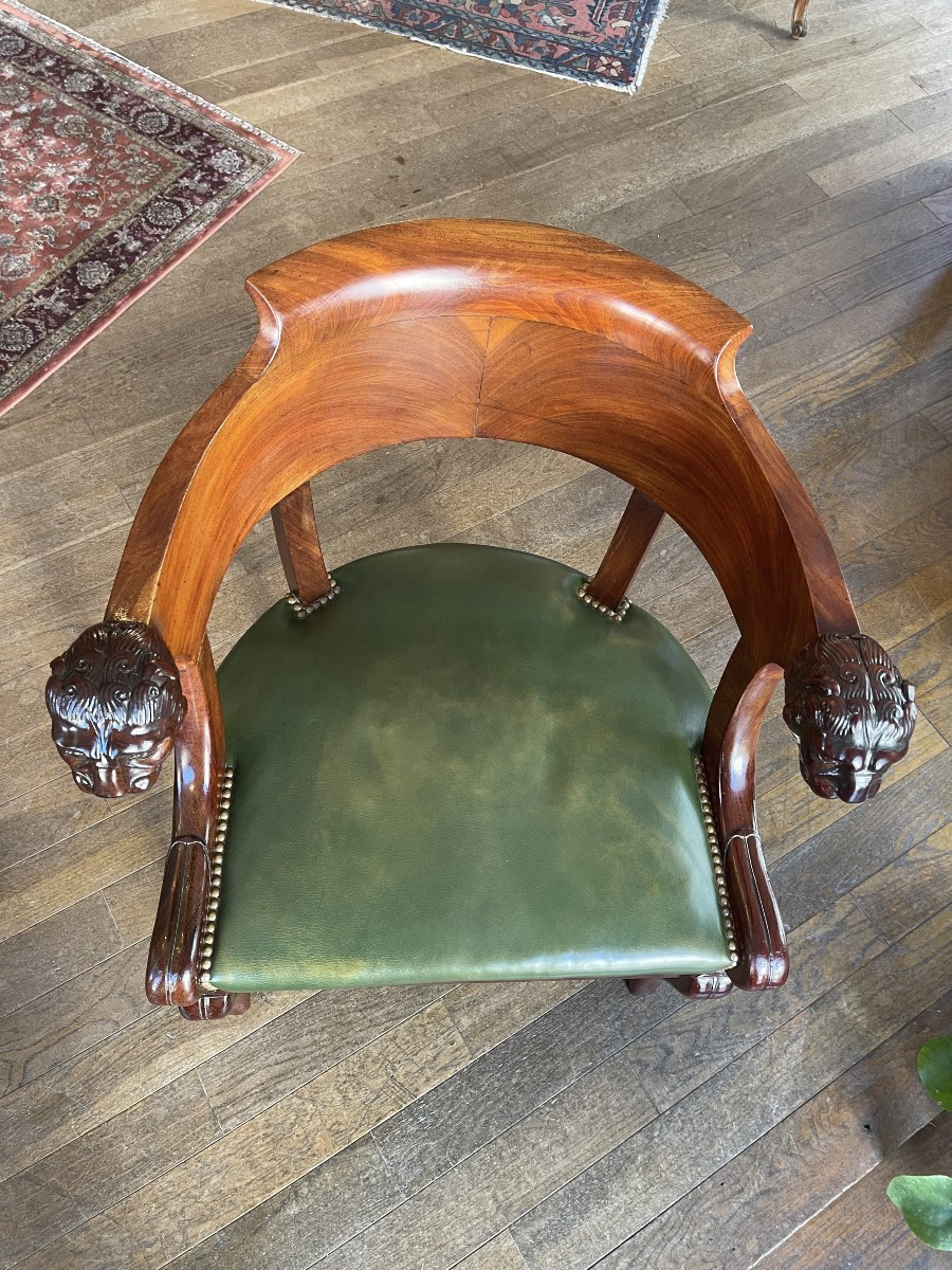 Mahogany Officer's Office Chair – Empire Period – 19th Century-photo-6