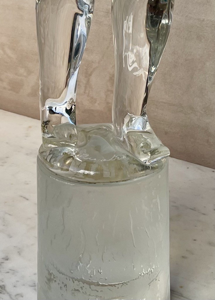 Sculptural In Clear Murano Glass Created By The Artist Renato Anatra (1943-2020), Italy-photo-2