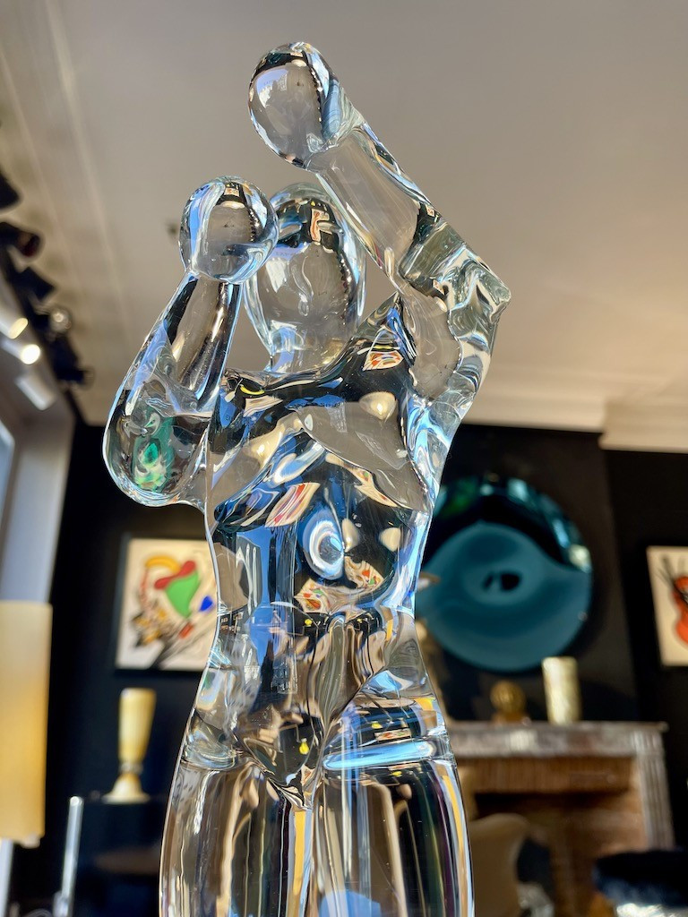 Sculptural In Clear Murano Glass Created By The Artist Renato Anatra (1943-2020), Italy-photo-5