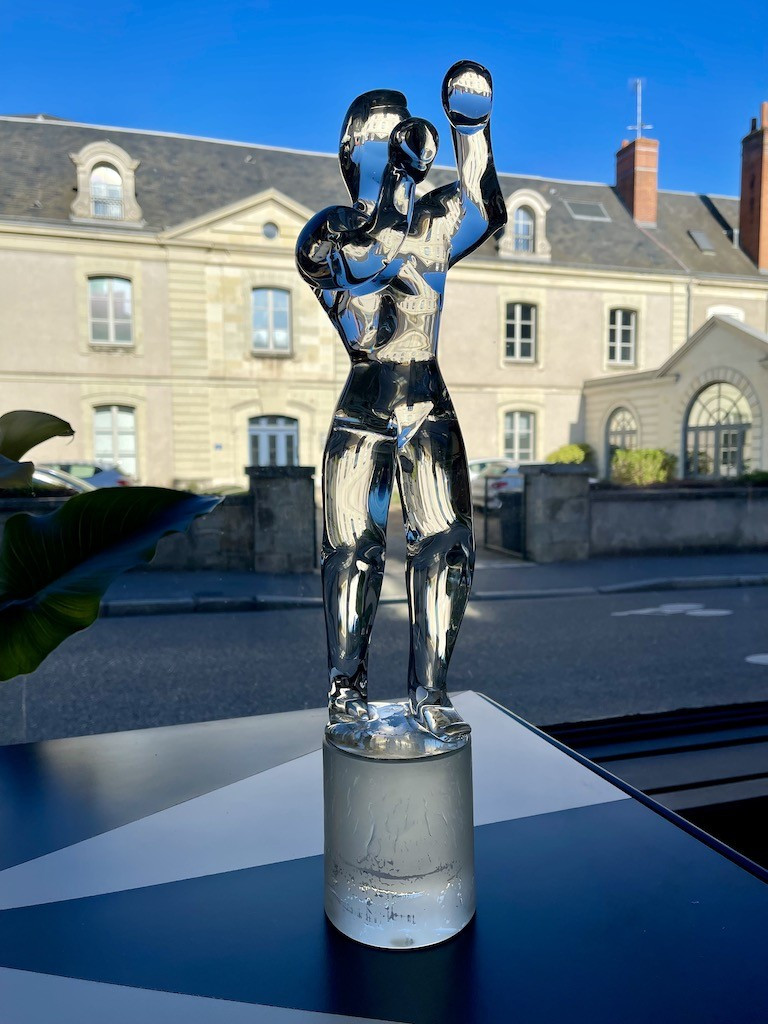 Sculptural In Clear Murano Glass Created By The Artist Renato Anatra (1943-2020), Italy