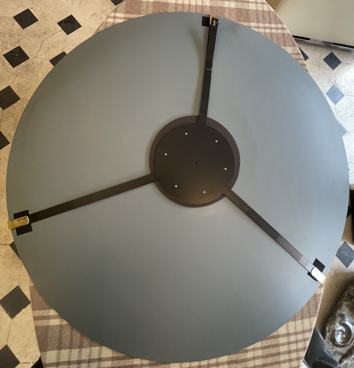 Grand Miroir rond contemporain en verre concave coloré bleu – Italie, XXIe siècle-photo-7