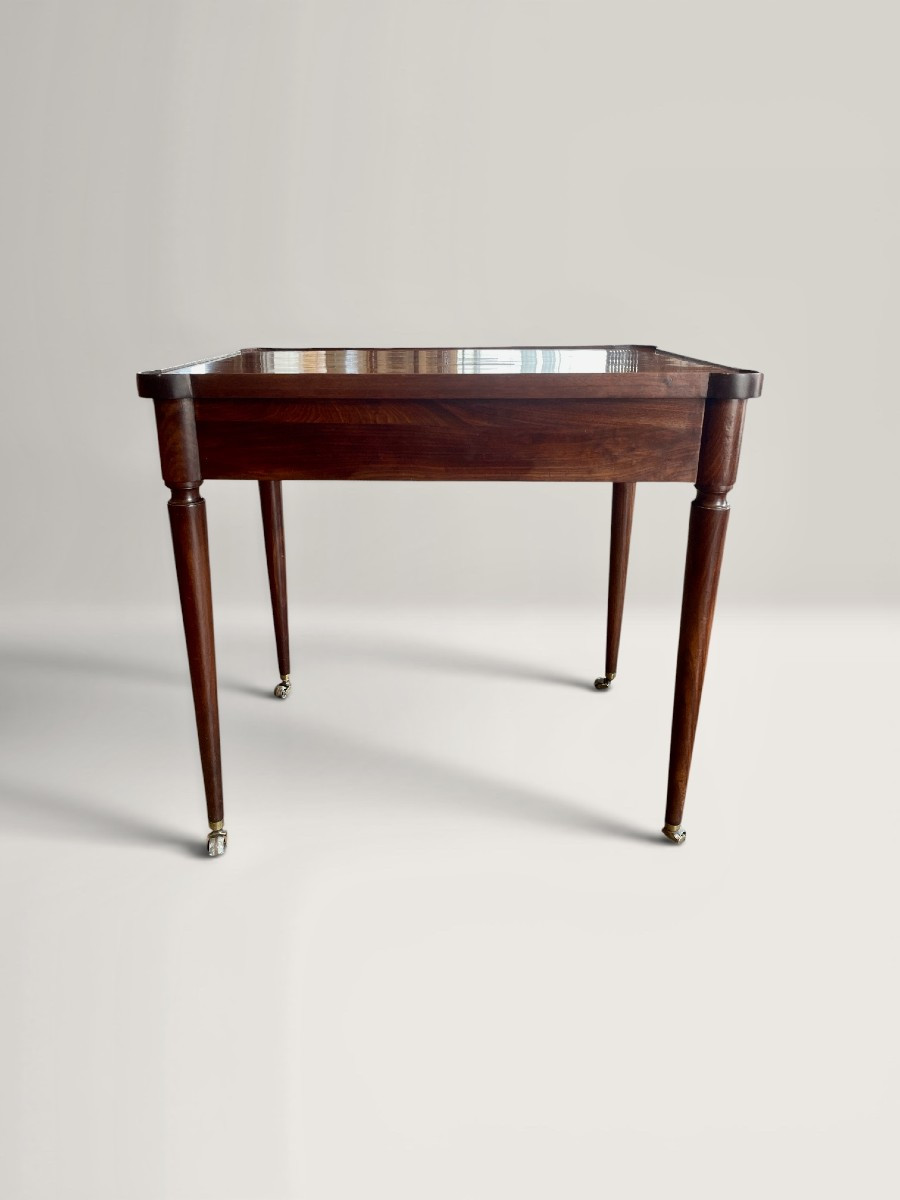 Mahogany Library Table Louis XVIth Period Stamped Etienne Avril - XVIIIth Century-photo-2