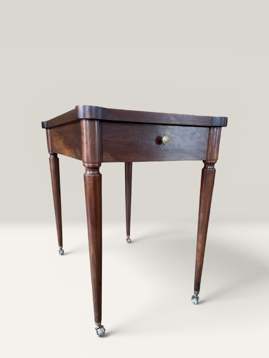 Mahogany Library Table Louis XVIth Period Stamped Etienne Avril - XVIIIth Century-photo-3