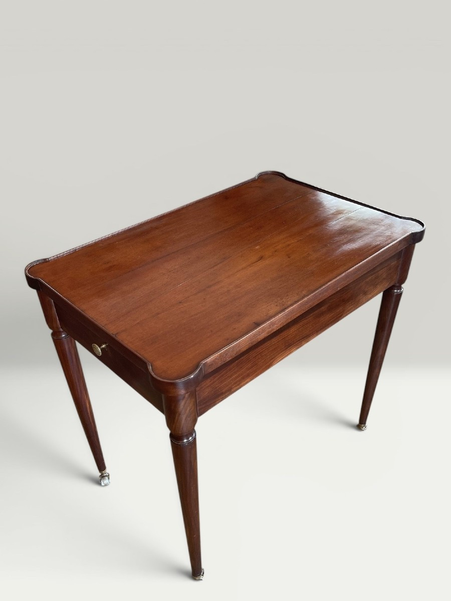 Mahogany Library Table Louis XVIth Period Stamped Etienne Avril - XVIIIth Century
