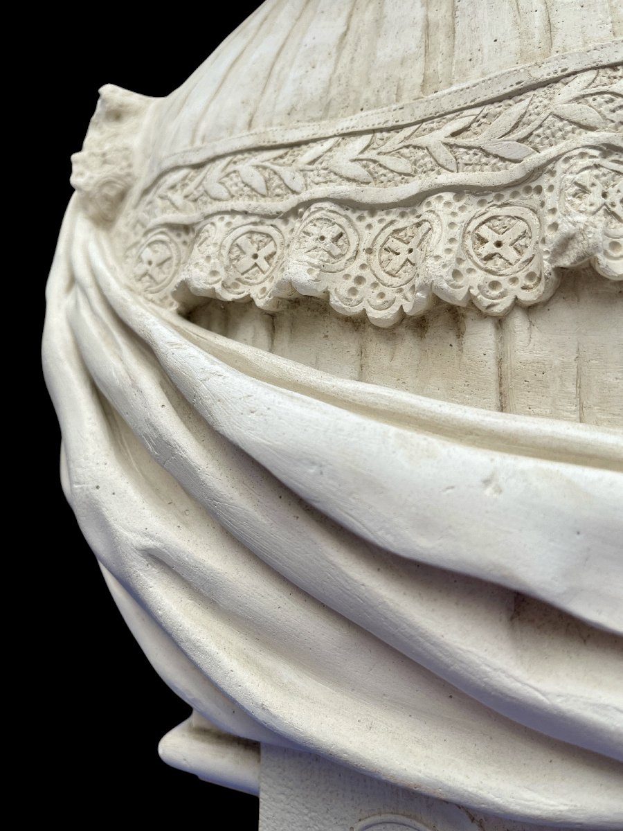 A Plaster Bust Depicting A Young Child From The 19th Century-photo-7