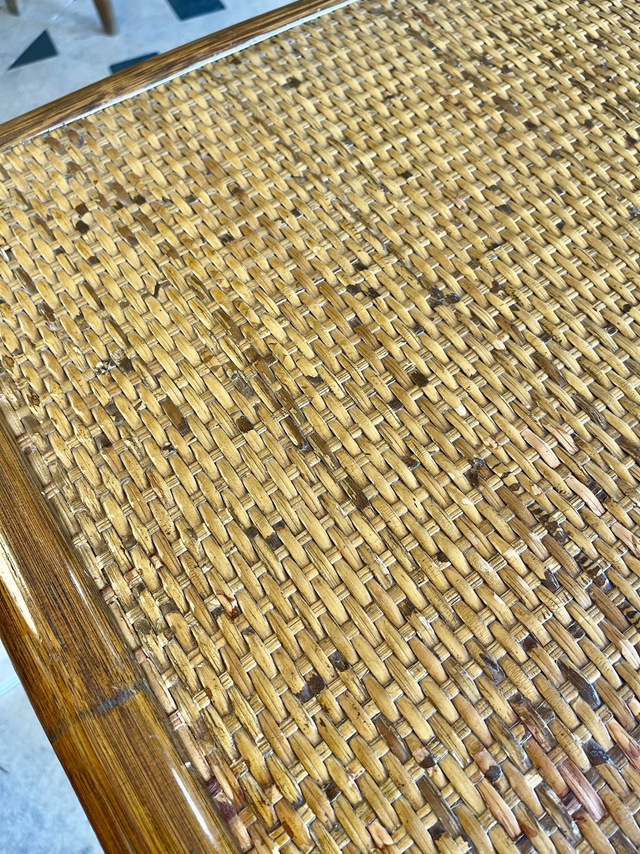 Maugrion "le Rotin Prestige" Chest Of Drawers, Made Of Wood And Rattan, France, Circa 1980-photo-7