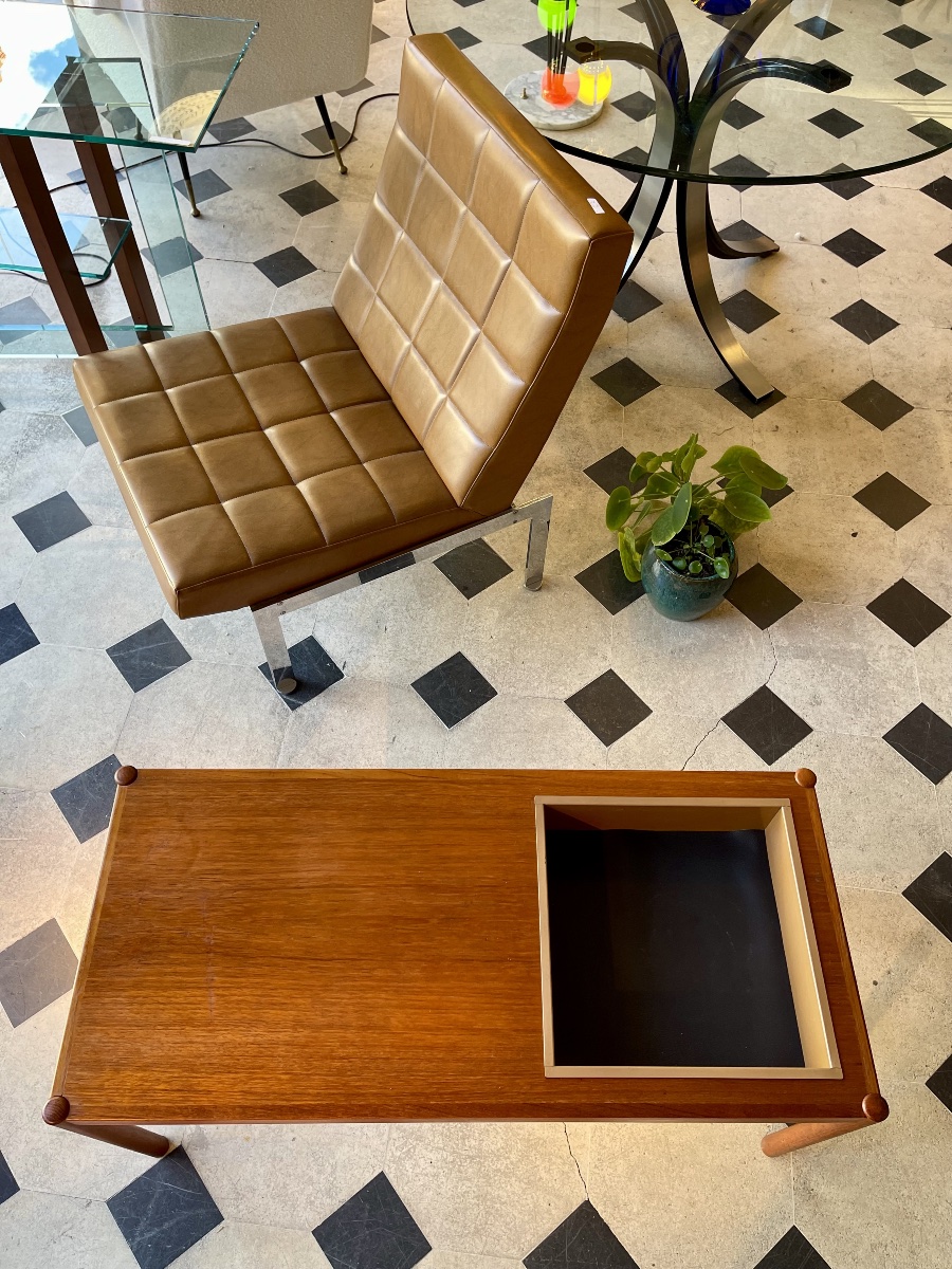Scandinavian Teak Coffee Table With Built-in Planter, Sweden, 1970s-photo-2