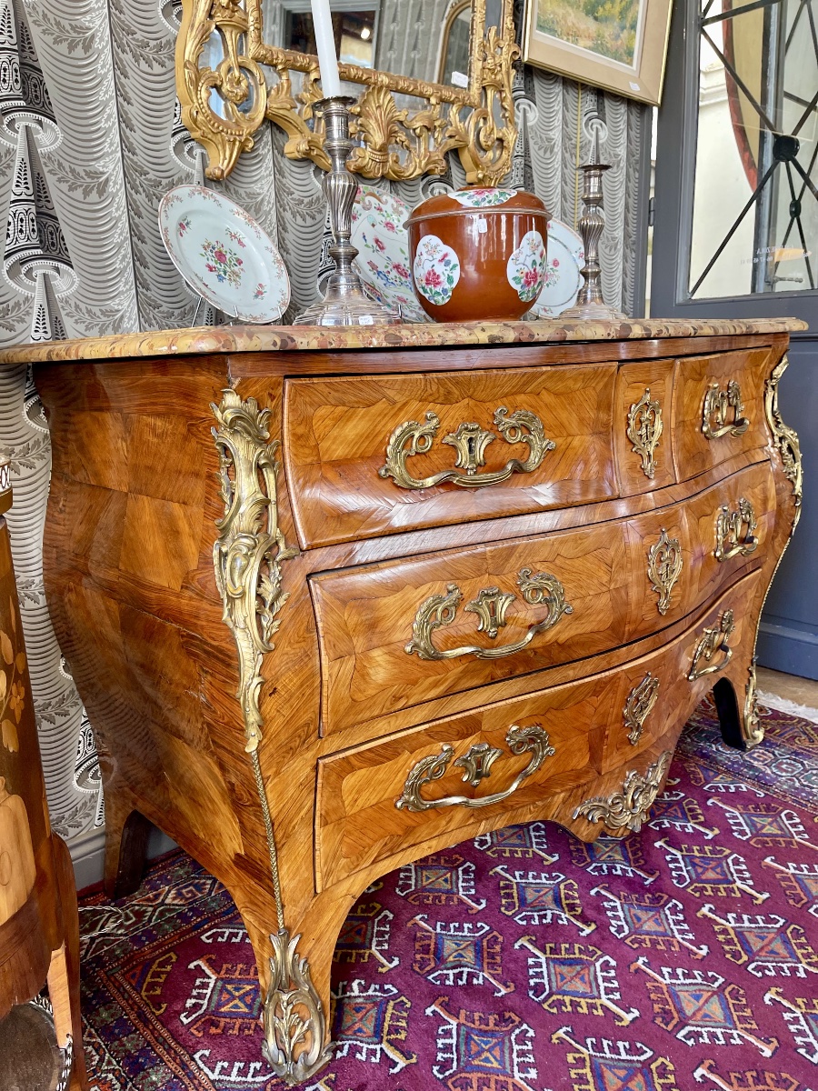 Commode tombeau Louis XV estampillée Léonard Boudin (1735-1807) reçu maître ébéniste -photo-4