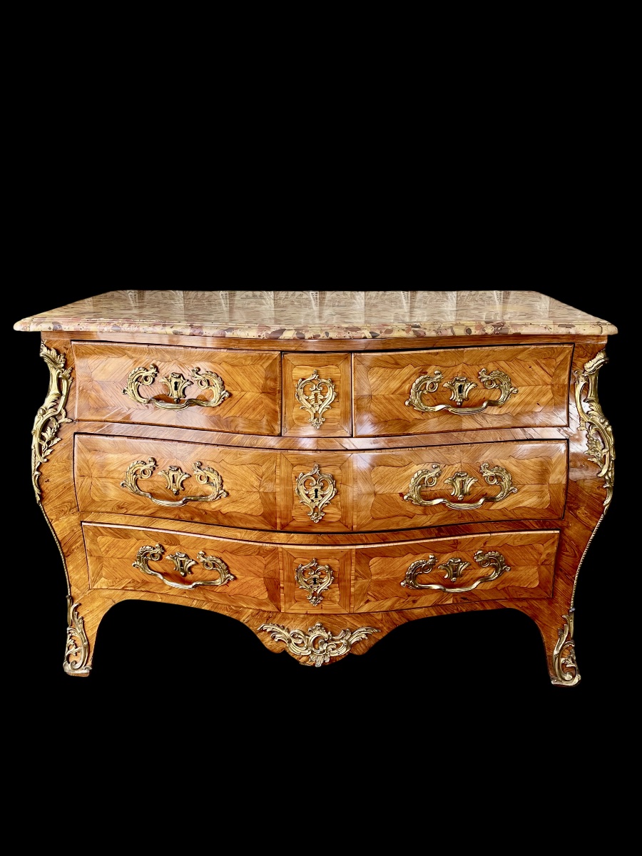Commode tombeau Louis XV estampillée Léonard Boudin (1735-1807) reçu maître ébéniste -photo-3