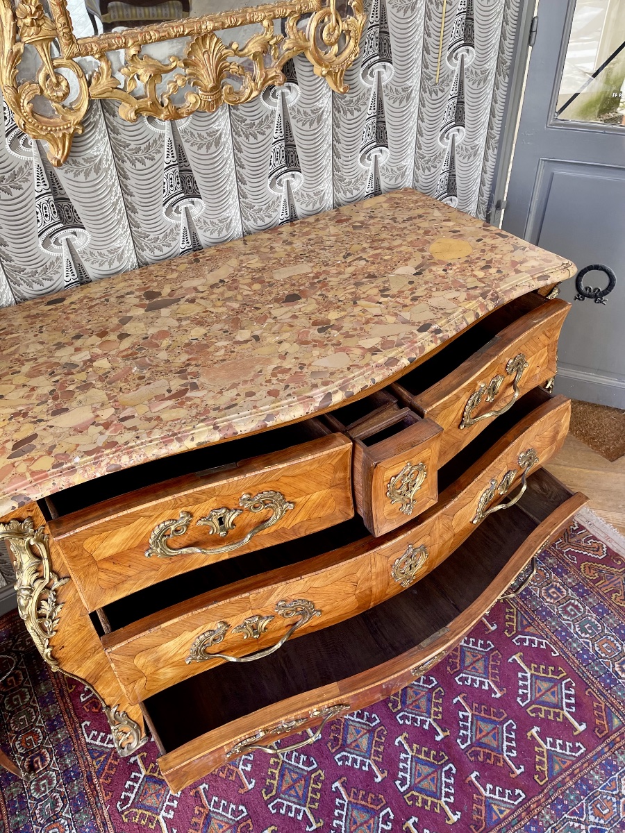 Commode tombeau Louis XV estampillée Léonard Boudin (1735-1807) reçu maître ébéniste -photo-2