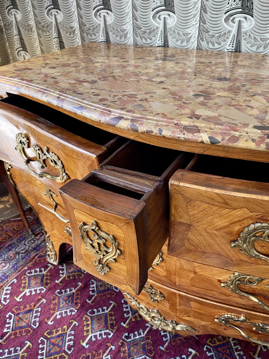 Commode tombeau Louis XV estampillée Léonard Boudin (1735-1807) reçu maître ébéniste -photo-3