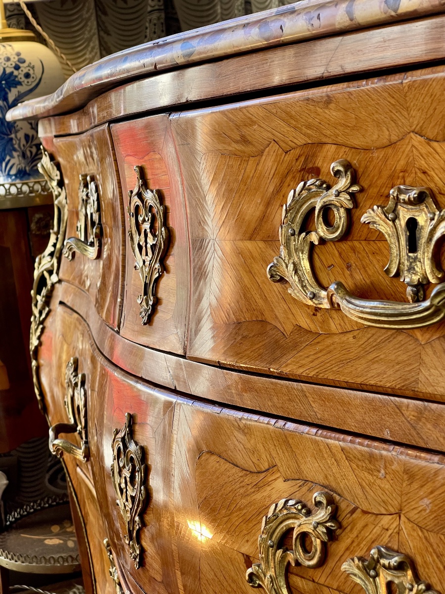 Commode tombeau Louis XV estampillée Léonard Boudin (1735-1807) reçu maître ébéniste -photo-5
