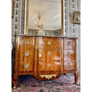 Commode Marquetée D’époque Transition attribuée à J-C Stumpff  - XVIIIe siècle