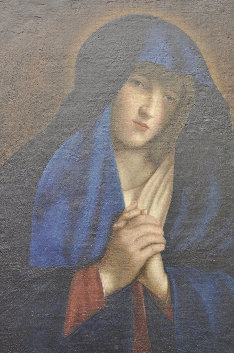 Salvi Giovanni Battista Dit Il Sassoferrato,  Vierge Aux Mains Jointes, Hst.-photo-2