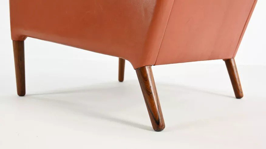 Fauteuil Scandinave En Cuir, Kurt Ostervig-photo-3