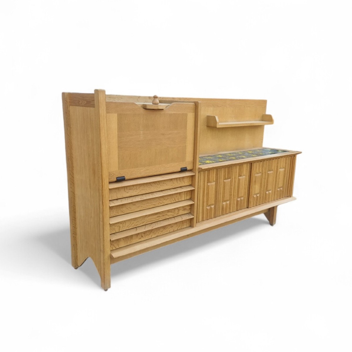 Vintage Sideboard In Light Oak, Guillerme And Chambron-photo-2