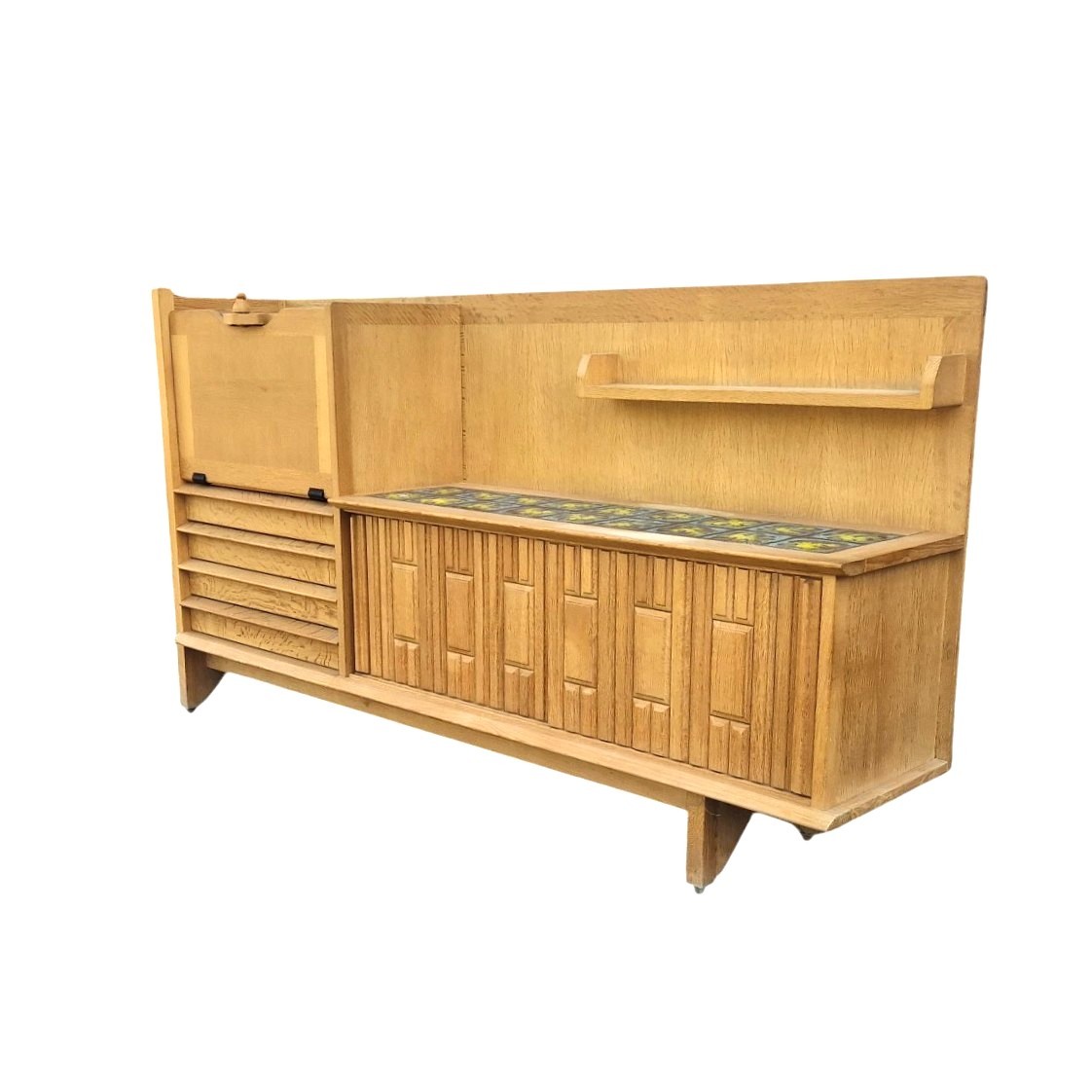 Vintage Sideboard In Light Oak, Guillerme And Chambron-photo-3