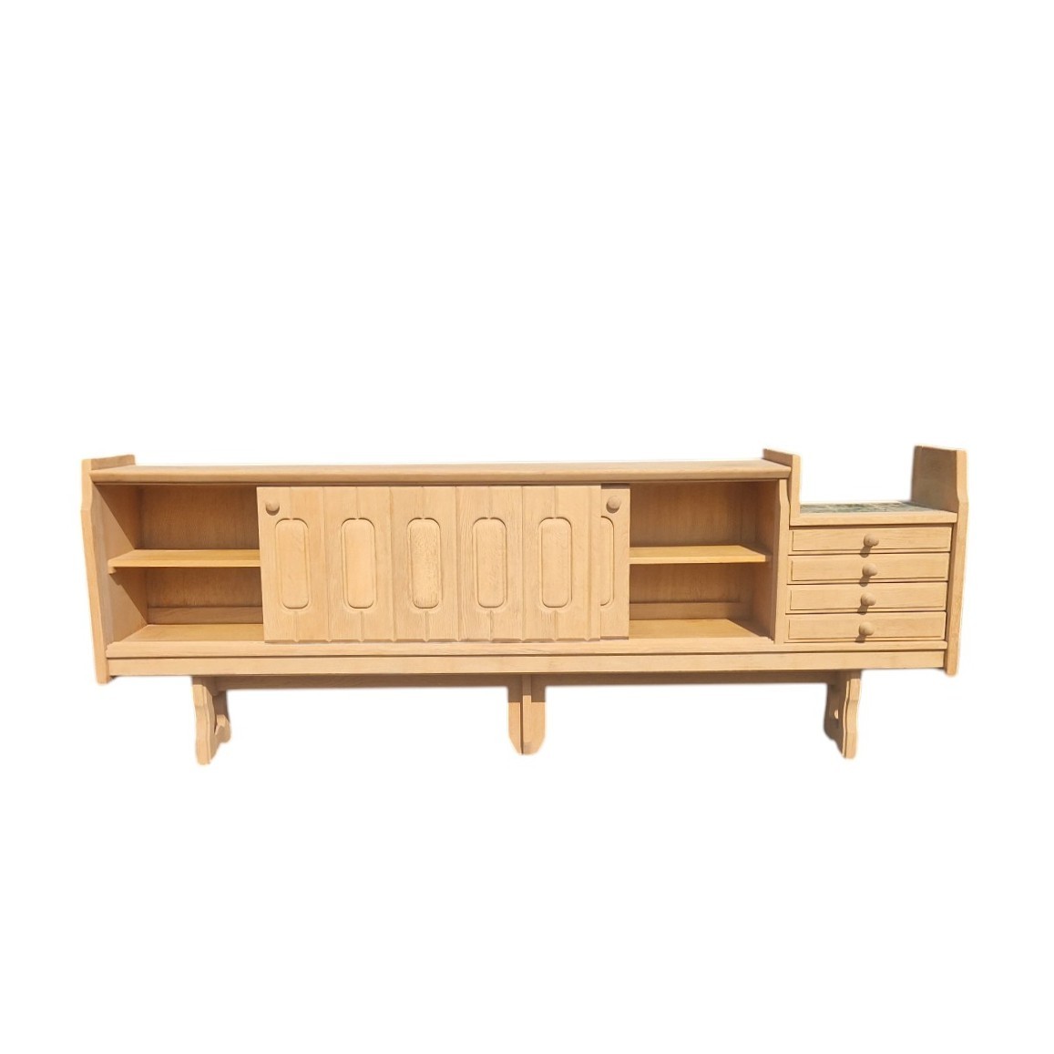 Vintage Sideboard In Light Oak, Guillerme And Chambron-photo-1