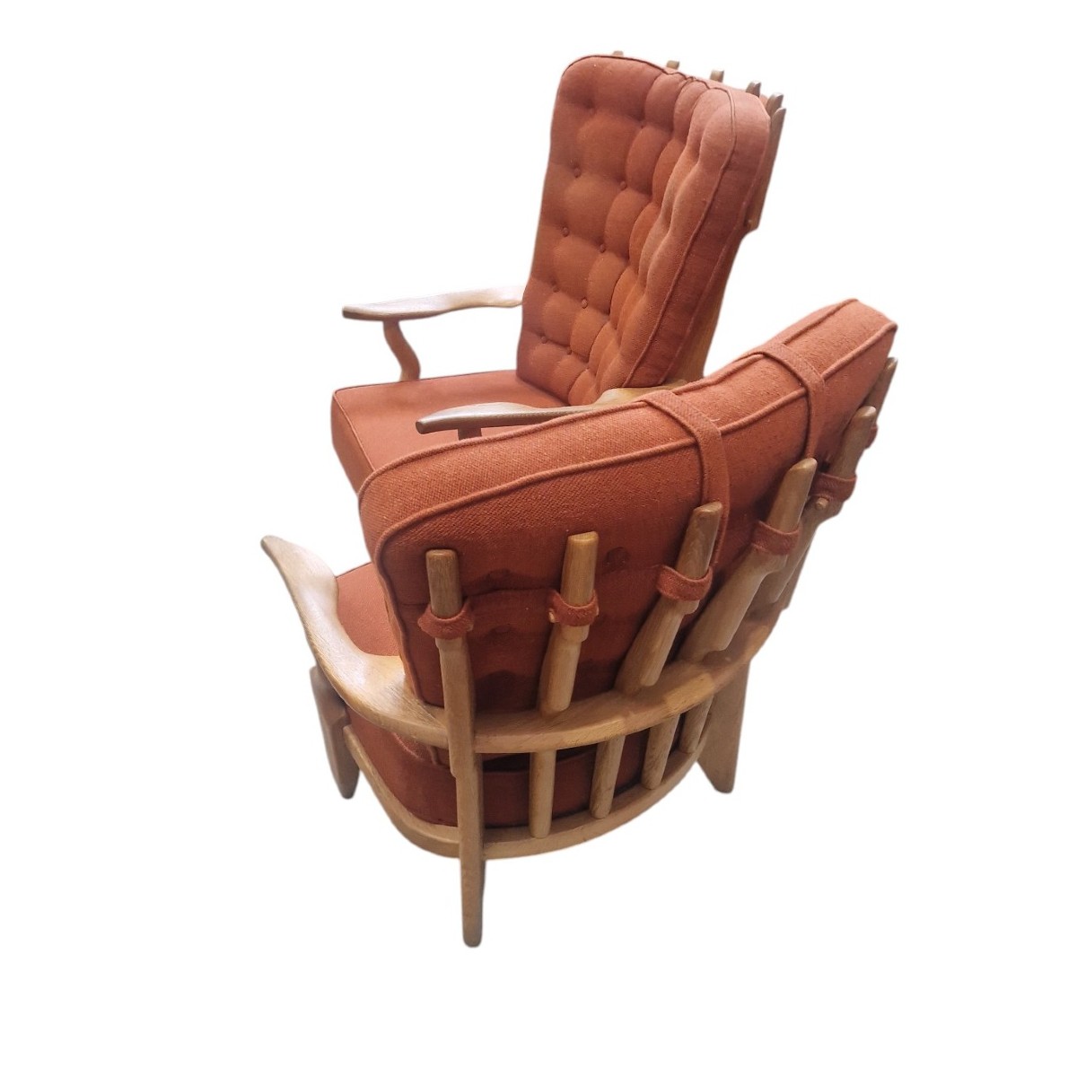 Set de 2 fauteuils "repos" en chêne clair, Guillerme et Chambron-photo-2