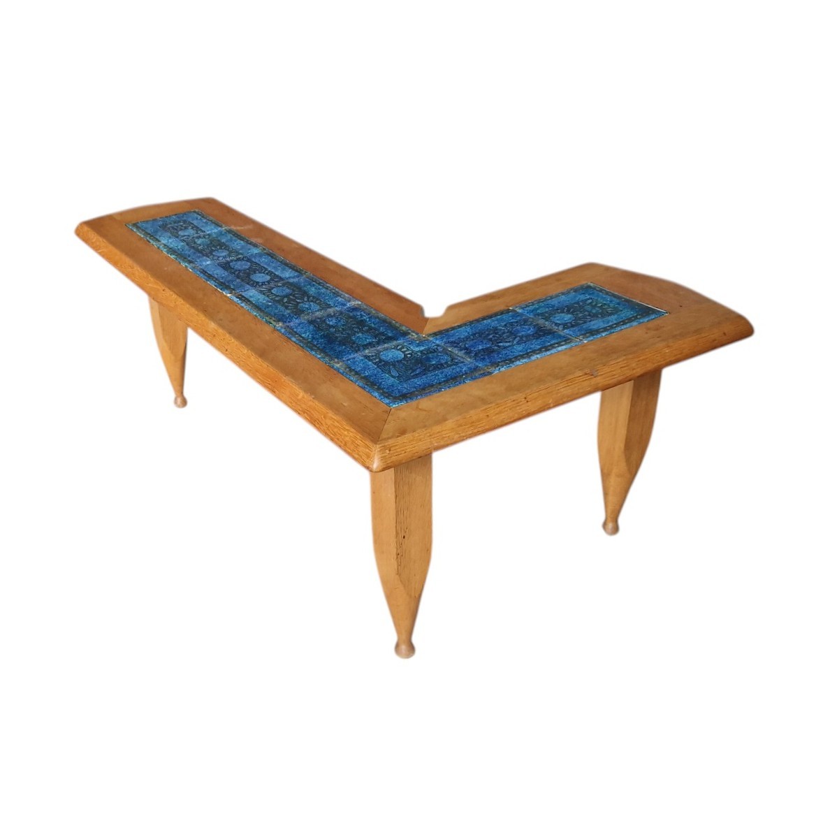 "boomerang" Coffee Table In Light Oak, Guillerme Et Chambron
