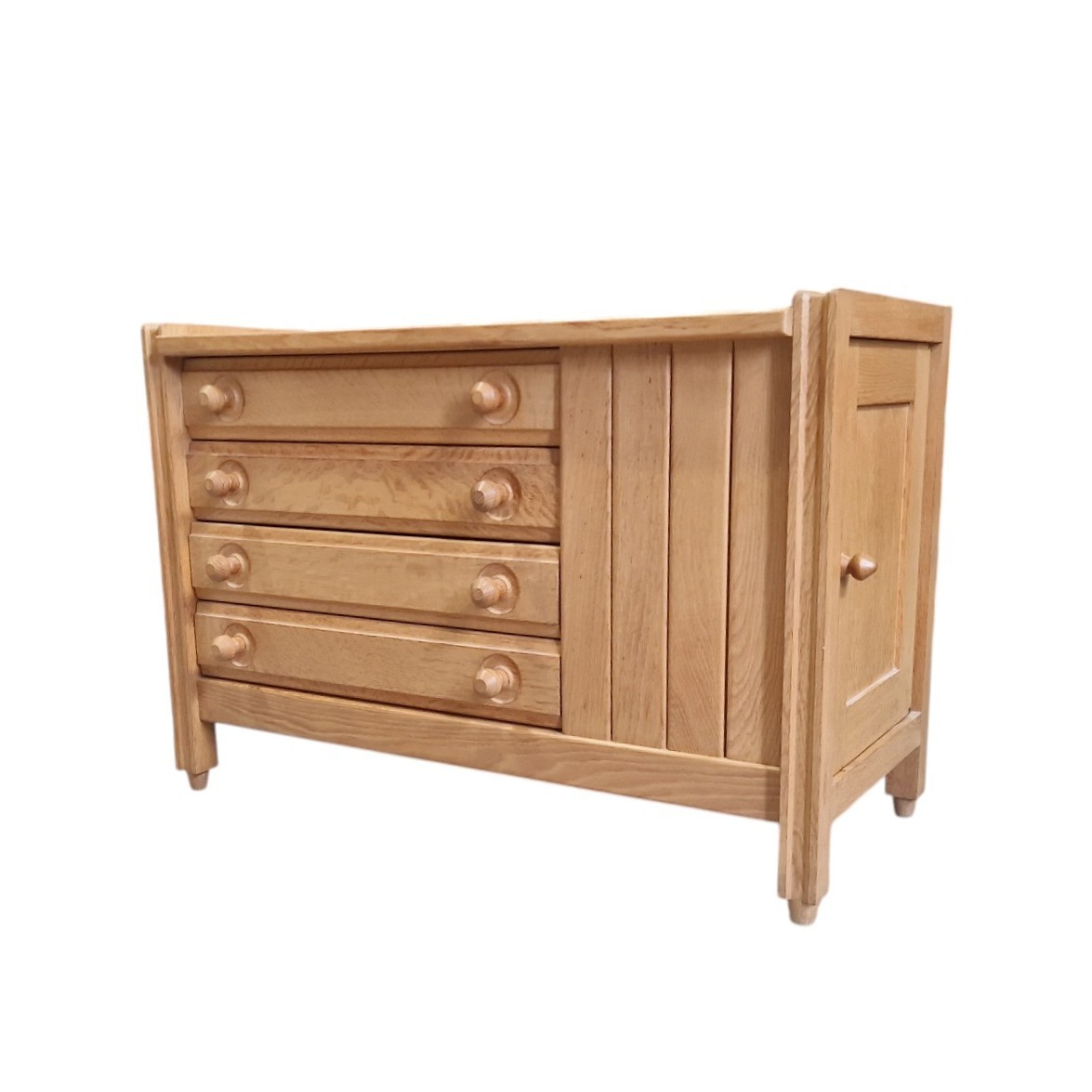 Commode vintage en chêne clair, Guillerme et Chambron-photo-2