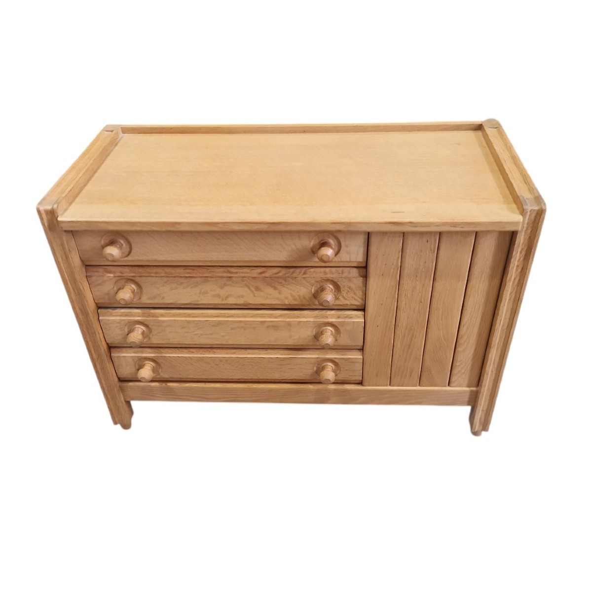 Commode vintage en chêne clair, Guillerme et Chambron-photo-3