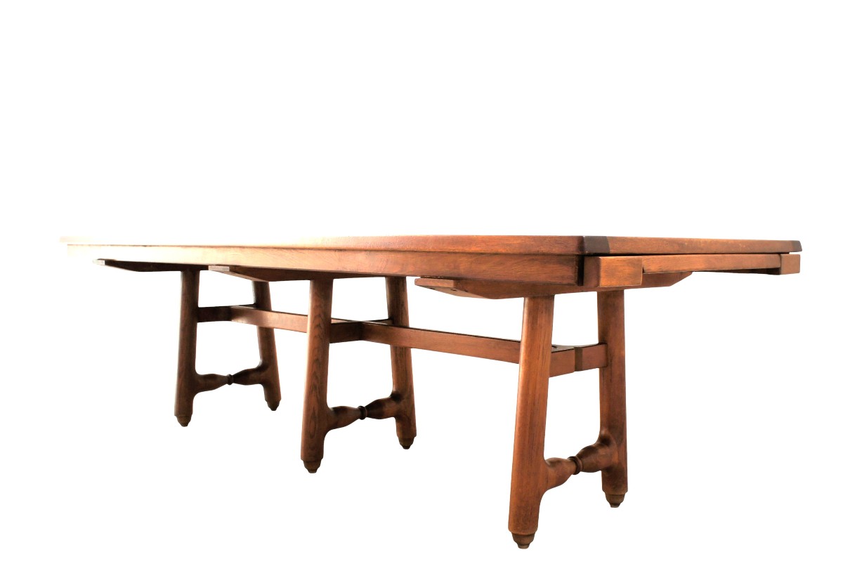 Large Gustave Table In Light Oak, Guillerme And Chambron-photo-2