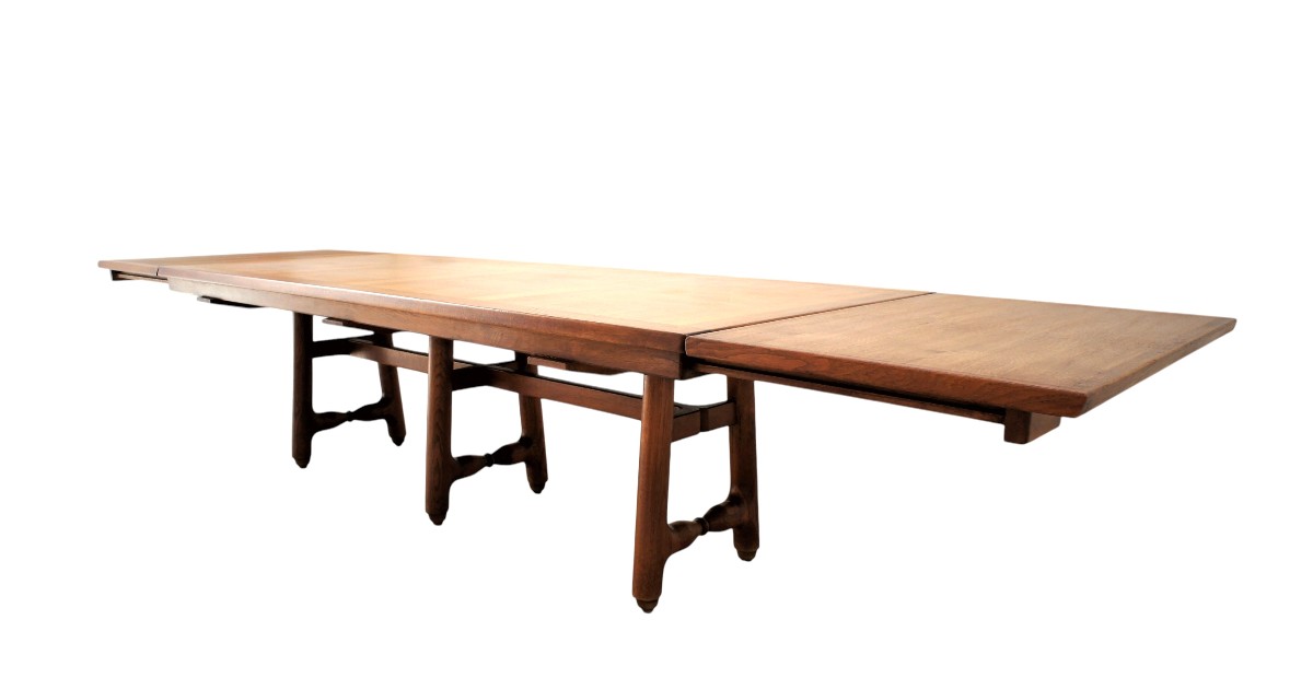 Large Gustave Table In Light Oak, Guillerme And Chambron-photo-3