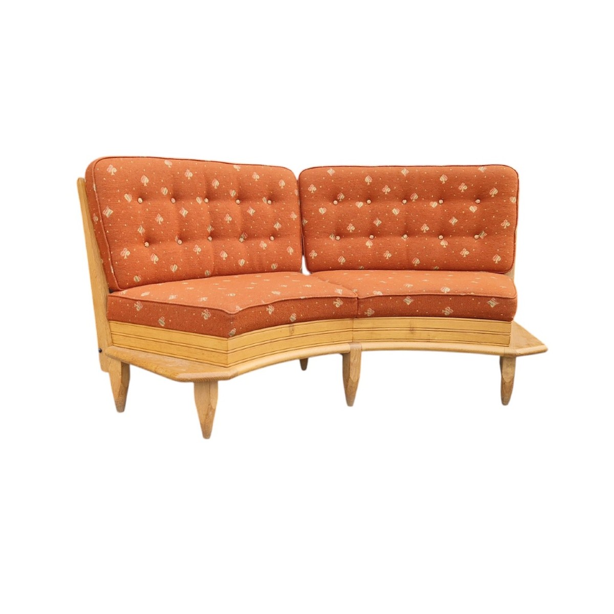 Vintage Light Oak Bench, Guillerme Et Chambron-photo-2