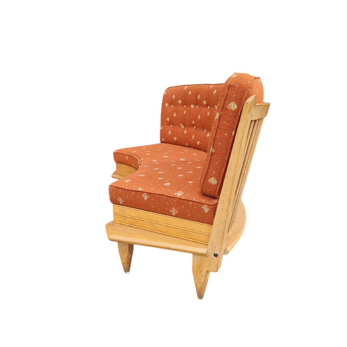 Vintage Light Oak Bench, Guillerme Et Chambron-photo-3