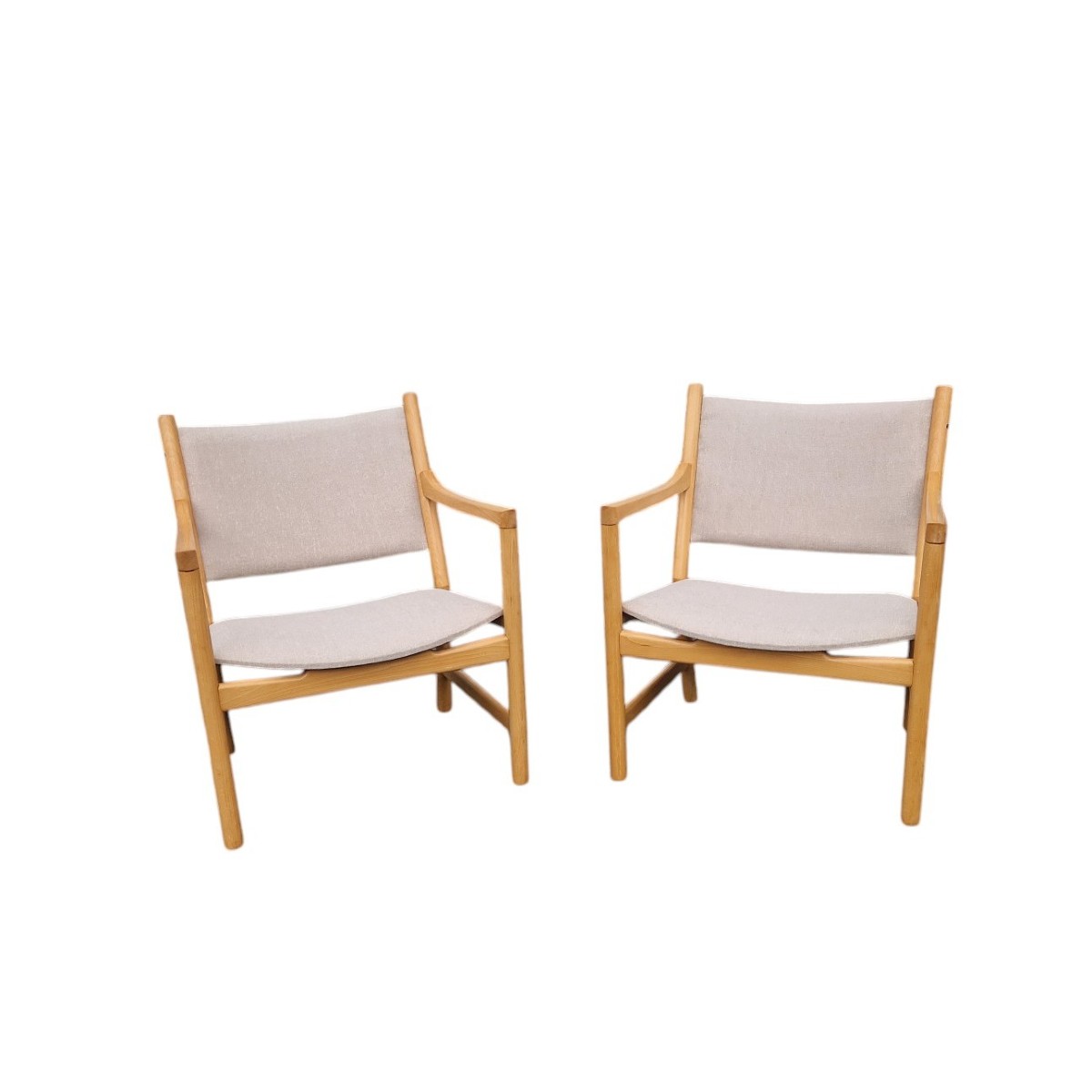 Paire de fauteuils scandinaves CH 52 , Hans Wegner-photo-3
