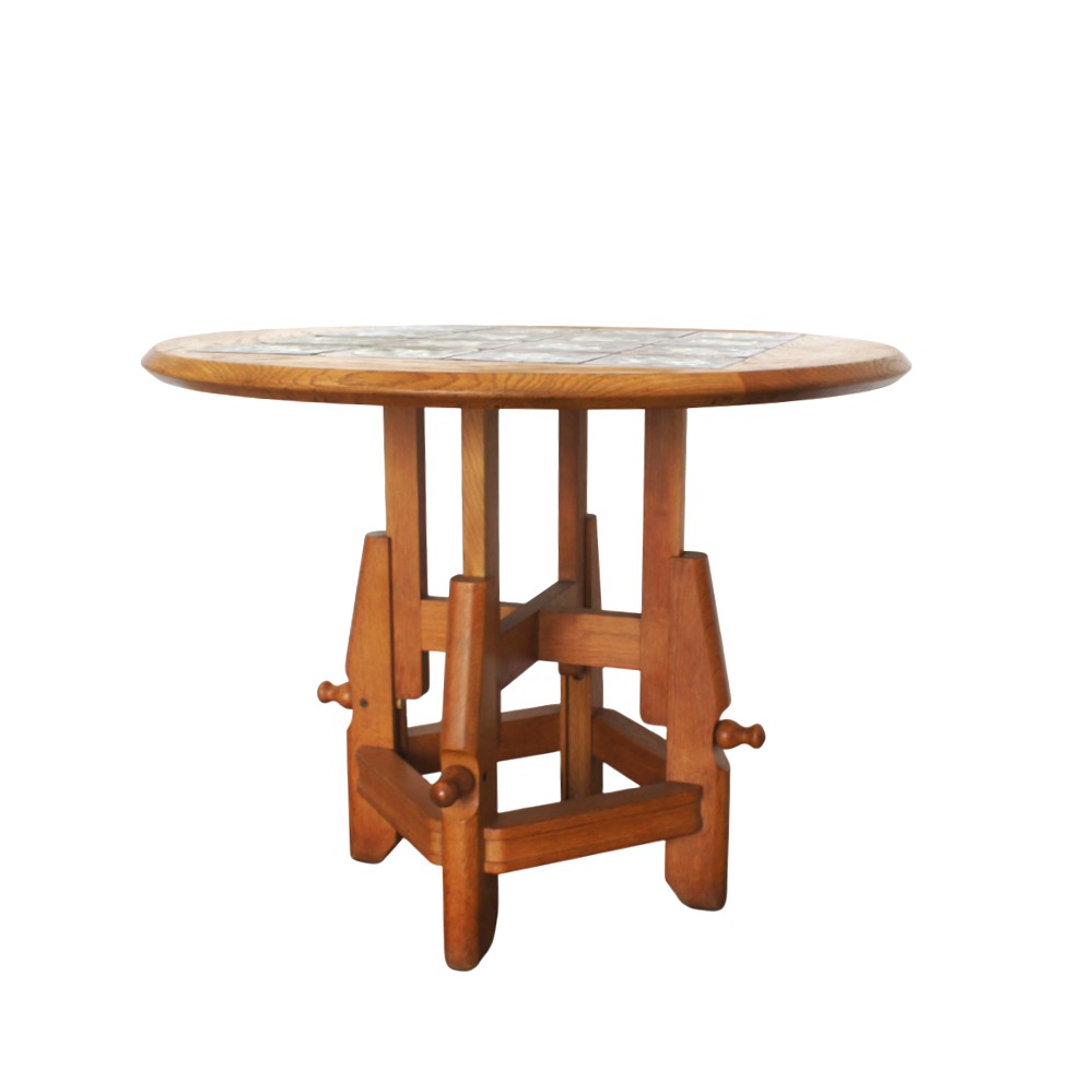 Ladislas System Pedestal Table In Oak, Guillerme And Chambron-photo-4
