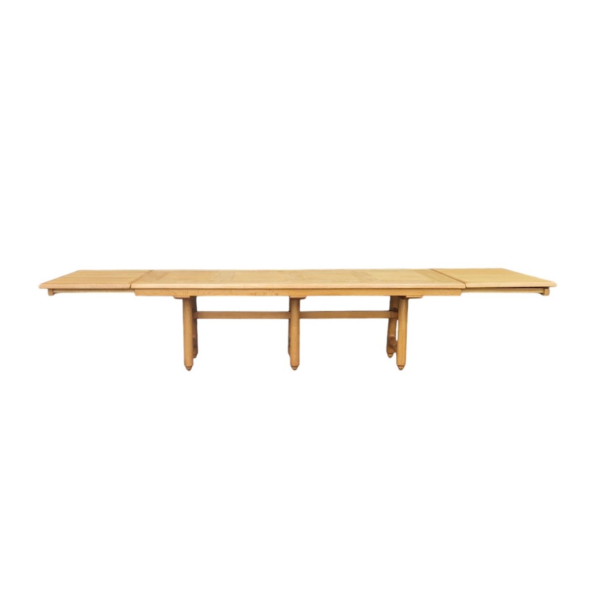 Large Dining Table In Light Oak, Guillerme Et Chambron-photo-3