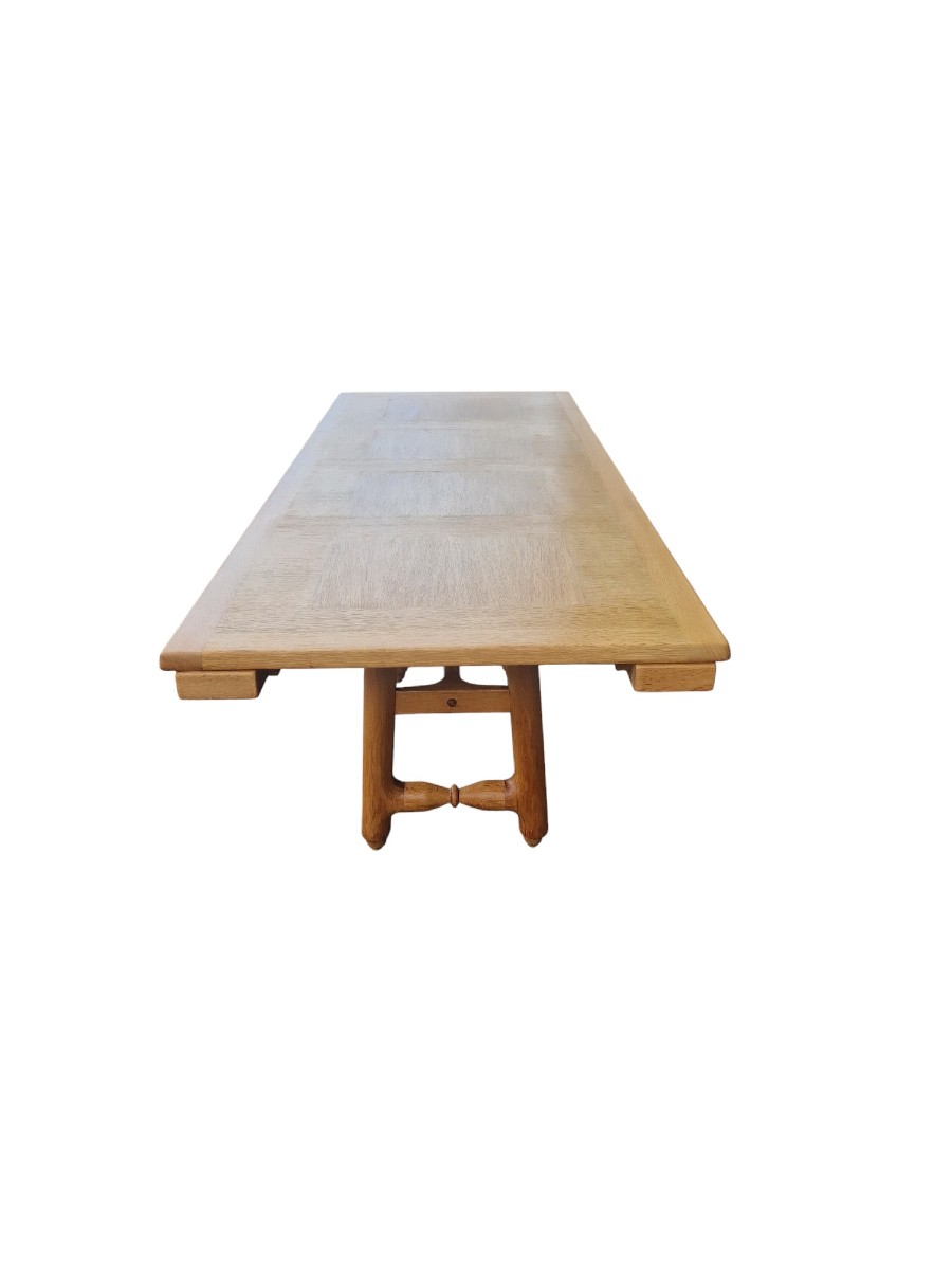 Large Dining Table In Light Oak, Guillerme Et Chambron-photo-1