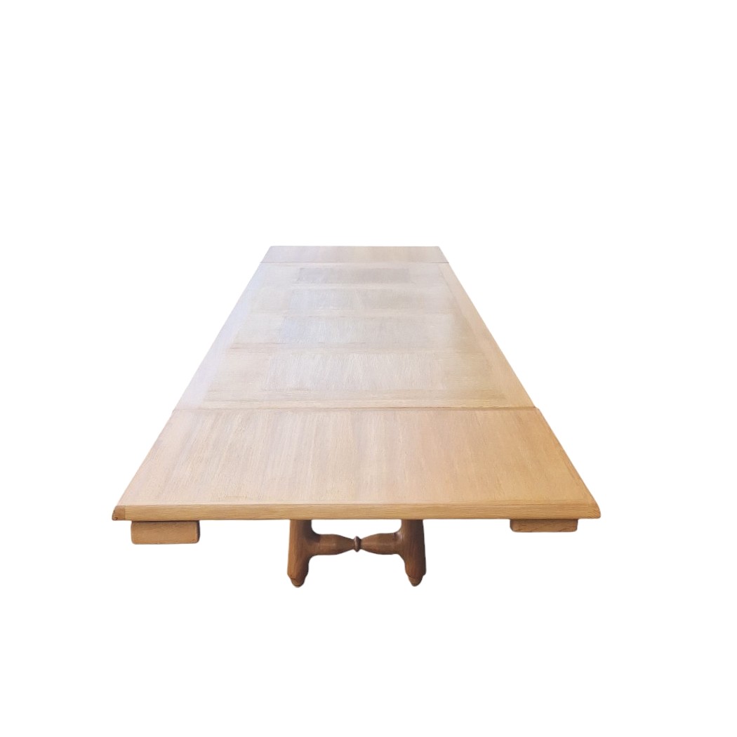 Large Dining Table In Light Oak, Guillerme Et Chambron-photo-2