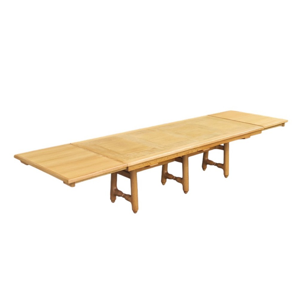 Large Dining Table In Light Oak, Guillerme Et Chambron-photo-3