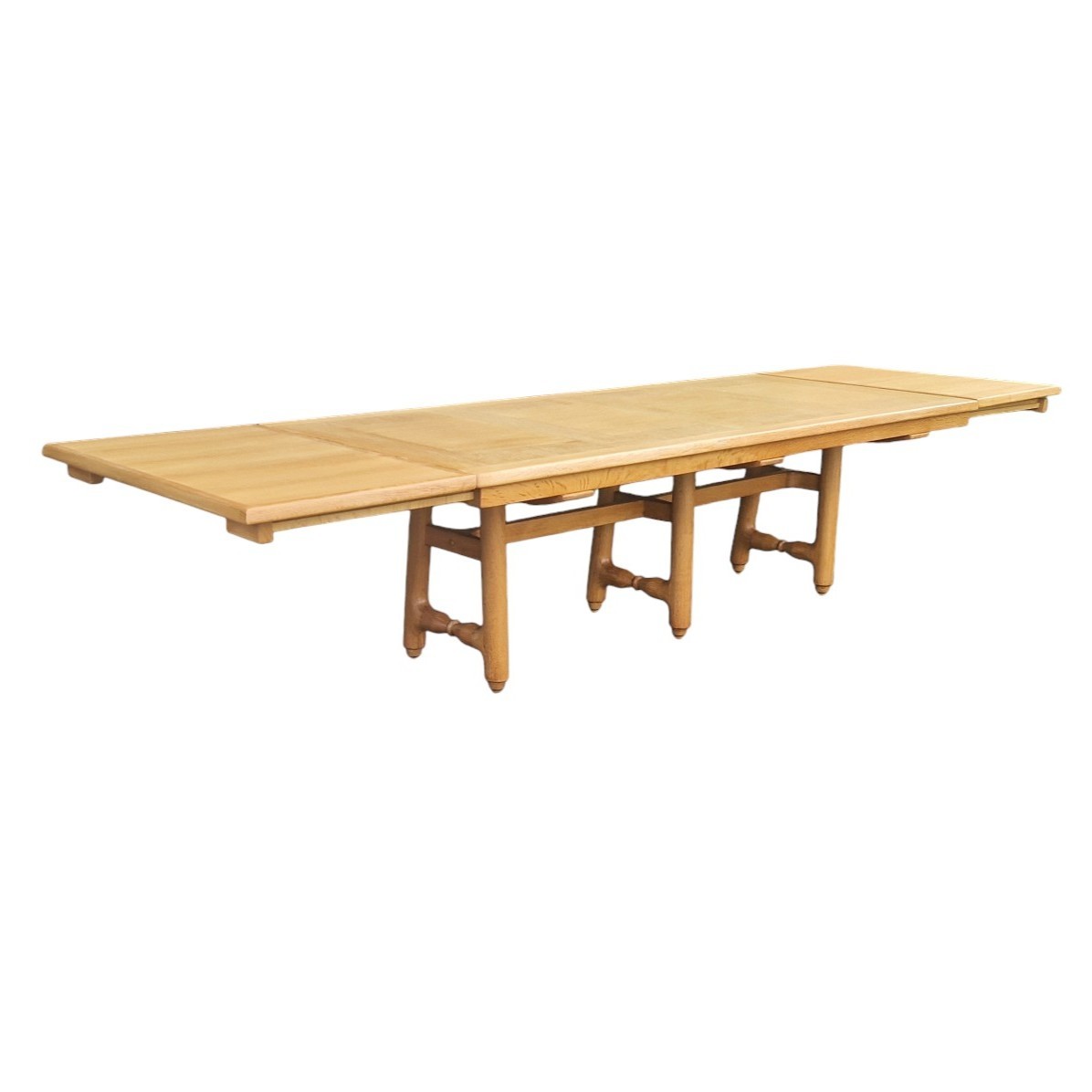 Large Dining Table In Light Oak, Guillerme Et Chambron