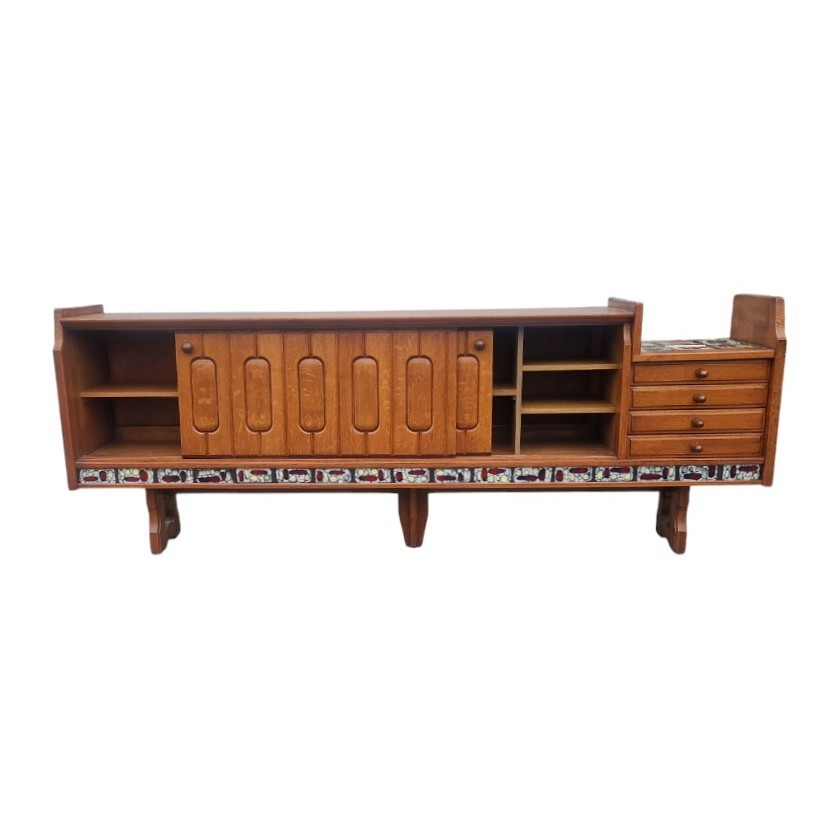 Large Solid Oak Sideboard, Guillerme And Chambron-photo-1