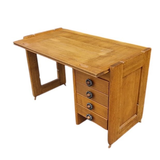 Vintage Oak Desk, Guillerme Et Chambron-photo-2
