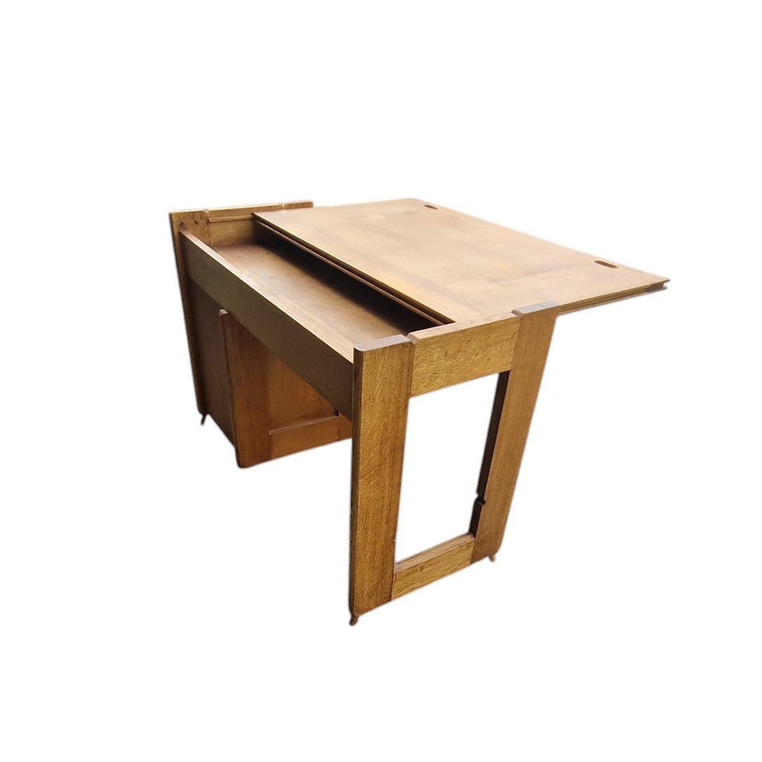 Vintage Oak Desk, Guillerme Et Chambron-photo-4