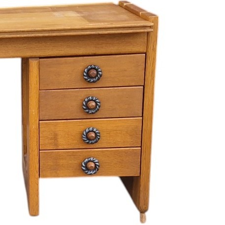 Vintage Oak Desk, Guillerme Et Chambron-photo-3
