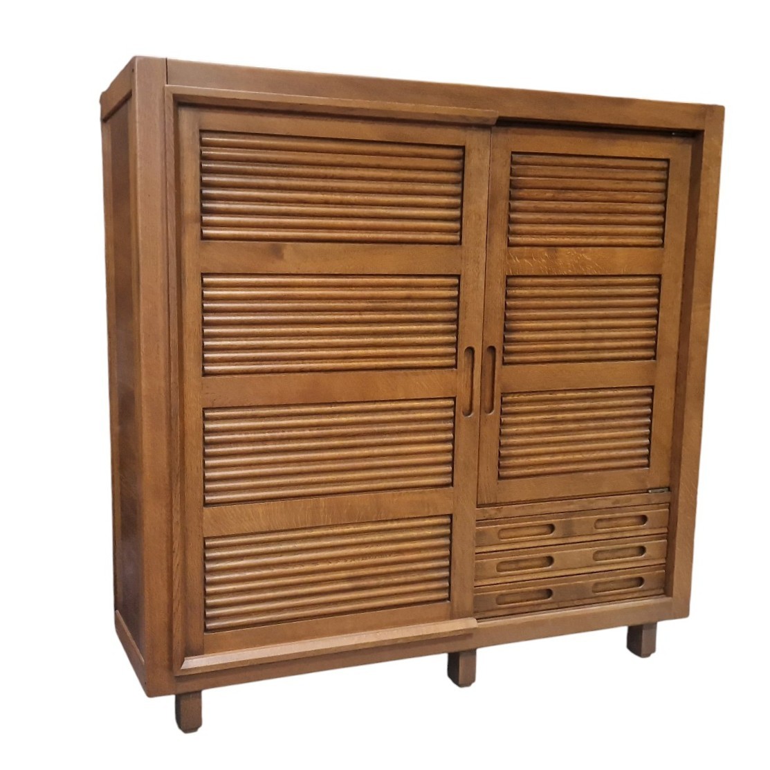 Japanese-style Wardrobe In Solid Oak, Guillerme Et Chambron-photo-3