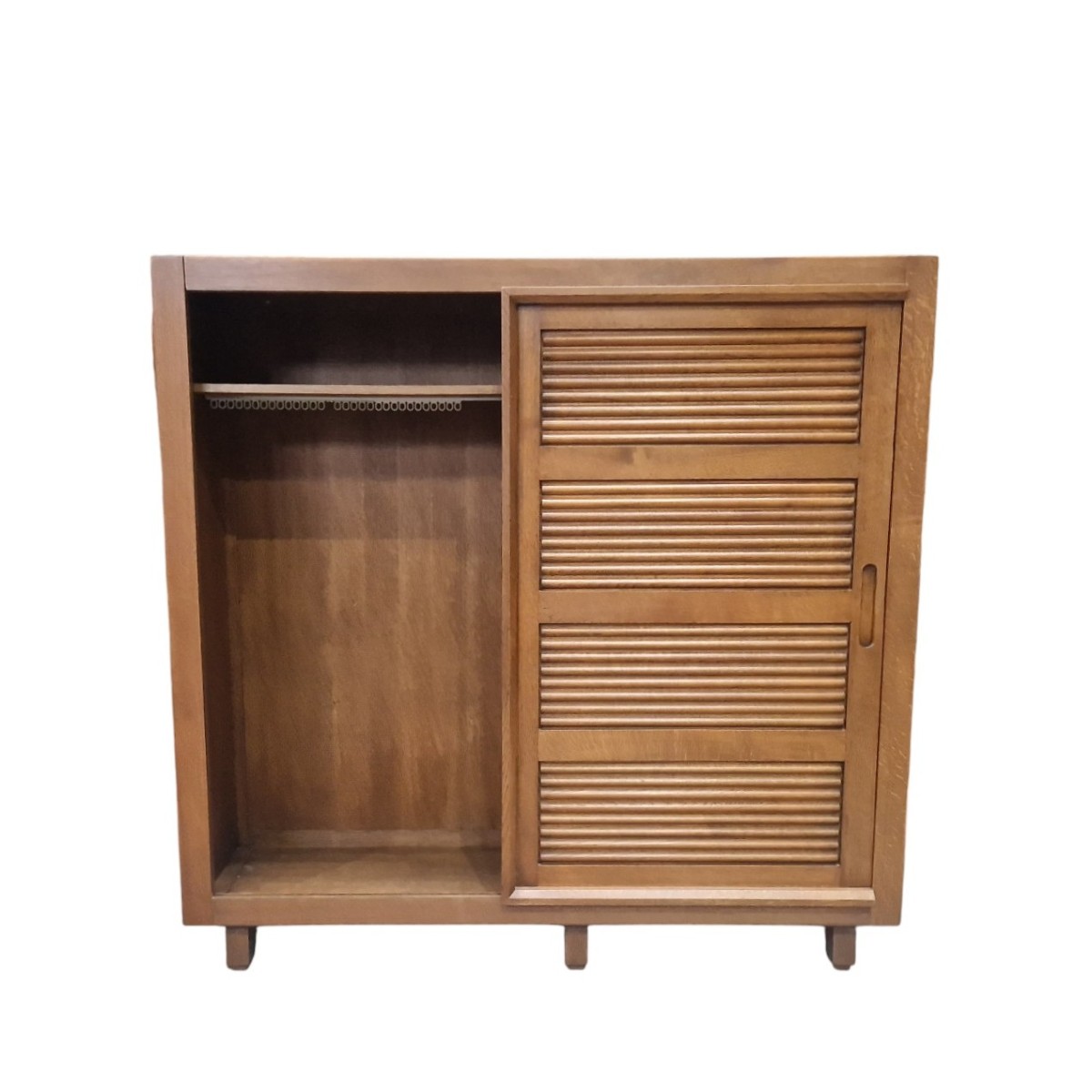 Japanese-style Wardrobe In Solid Oak, Guillerme Et Chambron-photo-4