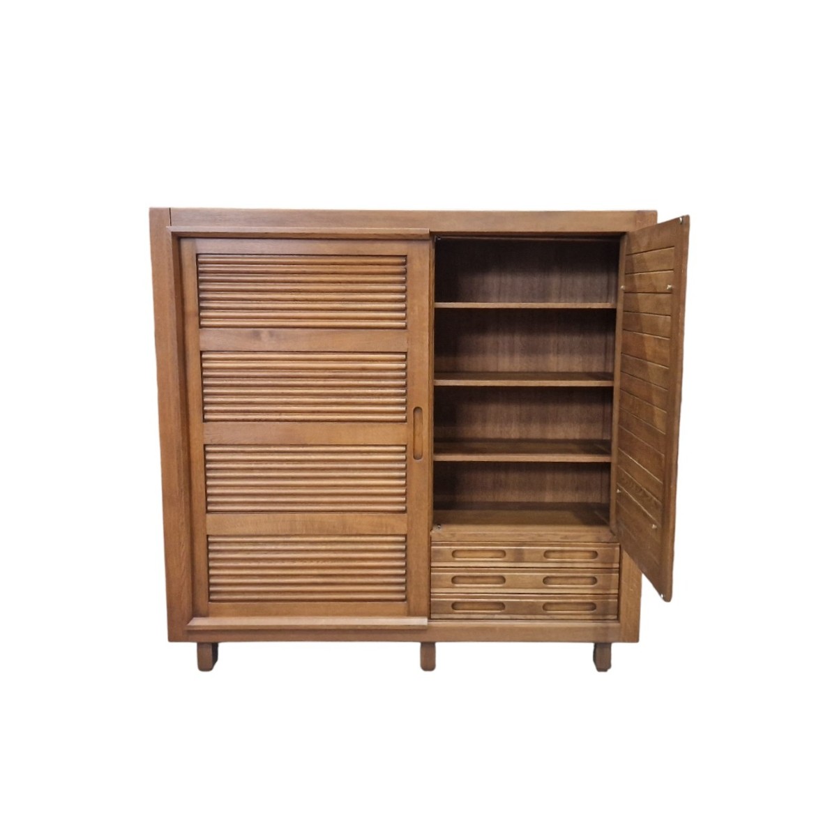Japanese-style Wardrobe In Solid Oak, Guillerme Et Chambron-photo-1