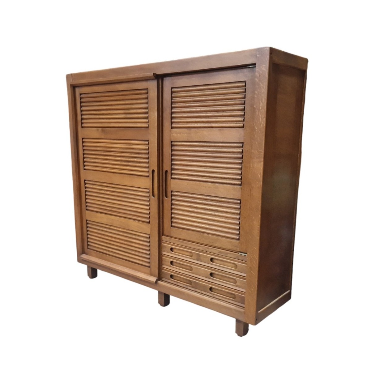 Japanese-style Wardrobe In Solid Oak, Guillerme Et Chambron