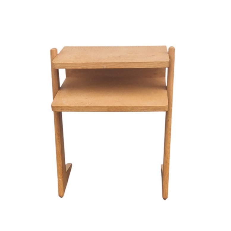 Light Oak Bedside Table, Guillerme And Chambron-photo-3