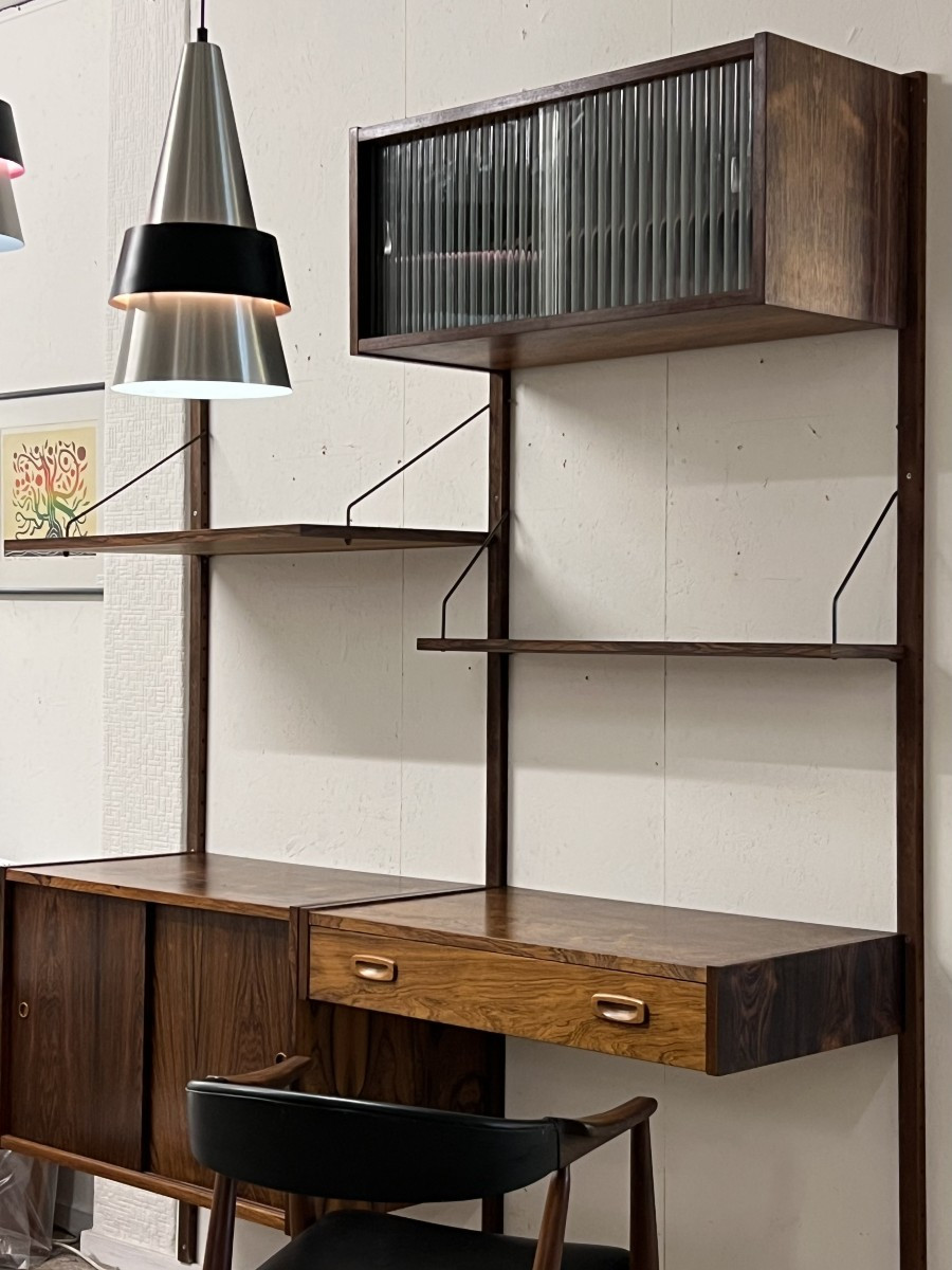 Scandinavian Wall Unit In Rosewood-photo-3